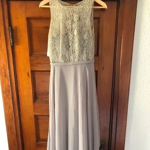 Grey bridesmaid dress from Azazie.